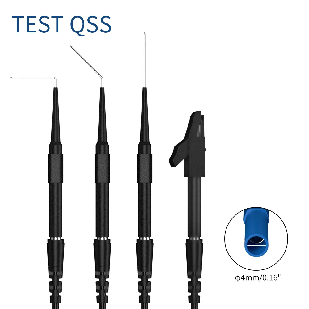 Kit di puntali per multimetro digitale QSS Clip a coccodrillo a spina a Banana da 4MM con Kit di sonde posteriori per sonda di prova Q.T8009