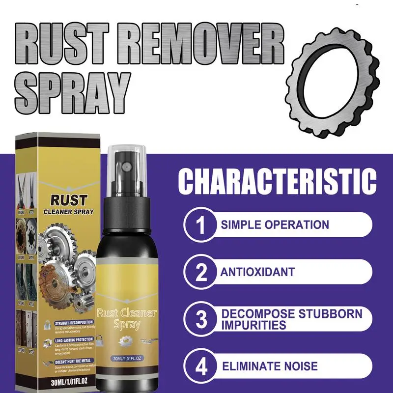 Rust Converter Spray Efficient Stainless Steel Rust Remover Stain Remover Spray Cast Iron Rust Remover Multifunctional Car Rust