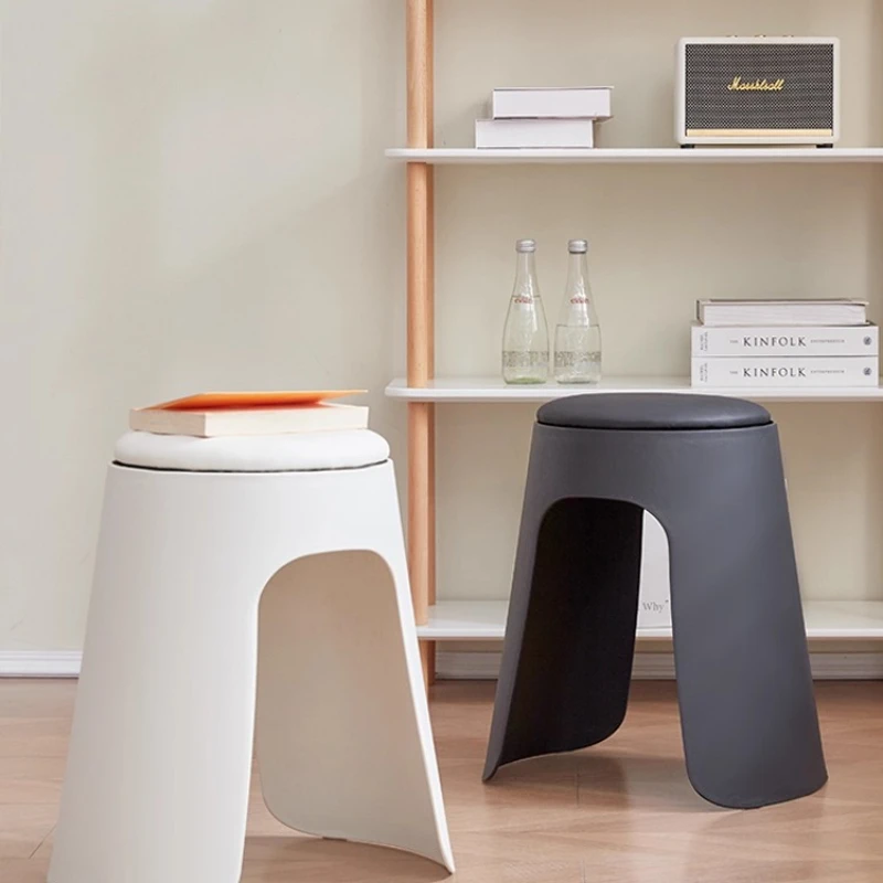 

Home Plastic Dining Chair, Commercial Thickened Plastic Stool, Modern Restaurant Soft Seat Dining Stool, Simple Chair