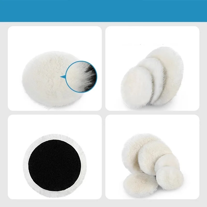 

4/5/6/7 дюймов шерстяной полировальный диск для автомобиля, вощение, полировка, полировка, уход за краской автомобиля, полировальные подушечки, аксессуары для автомойки