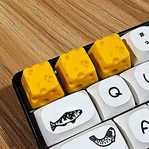 Yellow Cheese Keycap Set Resin Custom Cute Keyboard Cap Hand-made KeyCap for Mechanical Keyboard Accessories