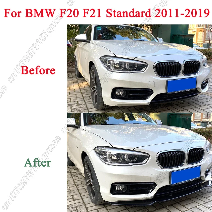 Black Car Front Bumper Lip Body Kits Spoiler Splitter Canard Lip For BMW F20 F21 116i 118i 120i 118d 120d M135i M140i 2011-2019