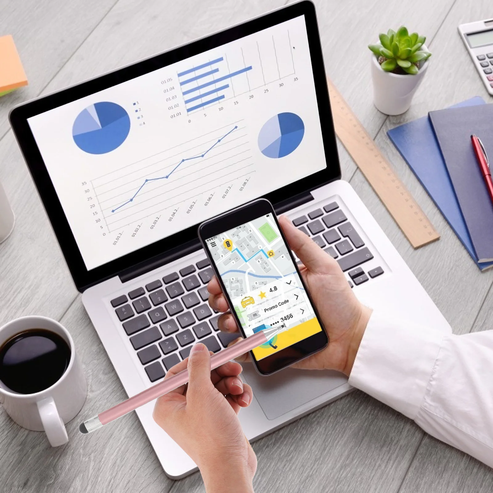 5Pcs Stylus Pen for Touch Screen Dual Head Precision Drawing Writing Smooth Control for Smartphone Lightweight Ergonomic