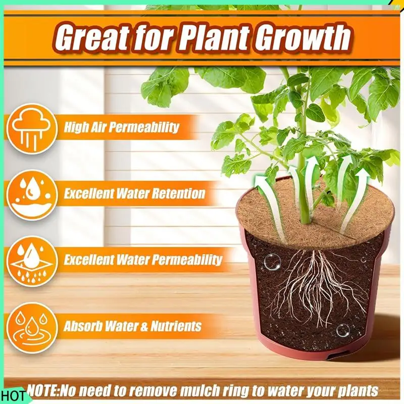 

AWAH 16Pcs Coconut Fiber Tree Ring Mulch Mat 11.8 Inch Mulch Ring Plant Protectors Mat For Indoor Outdoor Plants