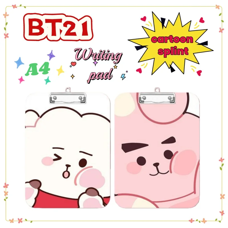 

Новый блокнот BT21 RJ с ярким дизайном, креативный, для заметок, тестов, формата А4, с клипом, мультяшный, милый, для учебы, канцелярские принадлежности