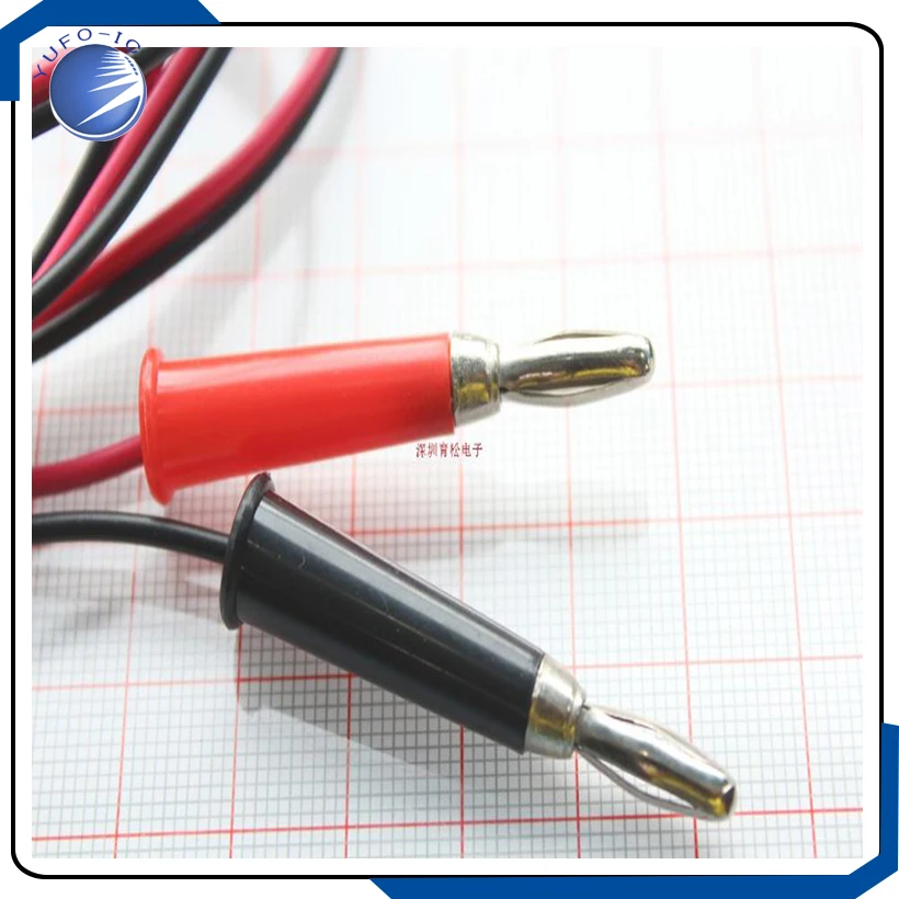 2PCS/LOT(1pair)  The test  cable wire  banana plug to test the 2 power plug to 2 hook hook length 1 meters Alligator Clips
