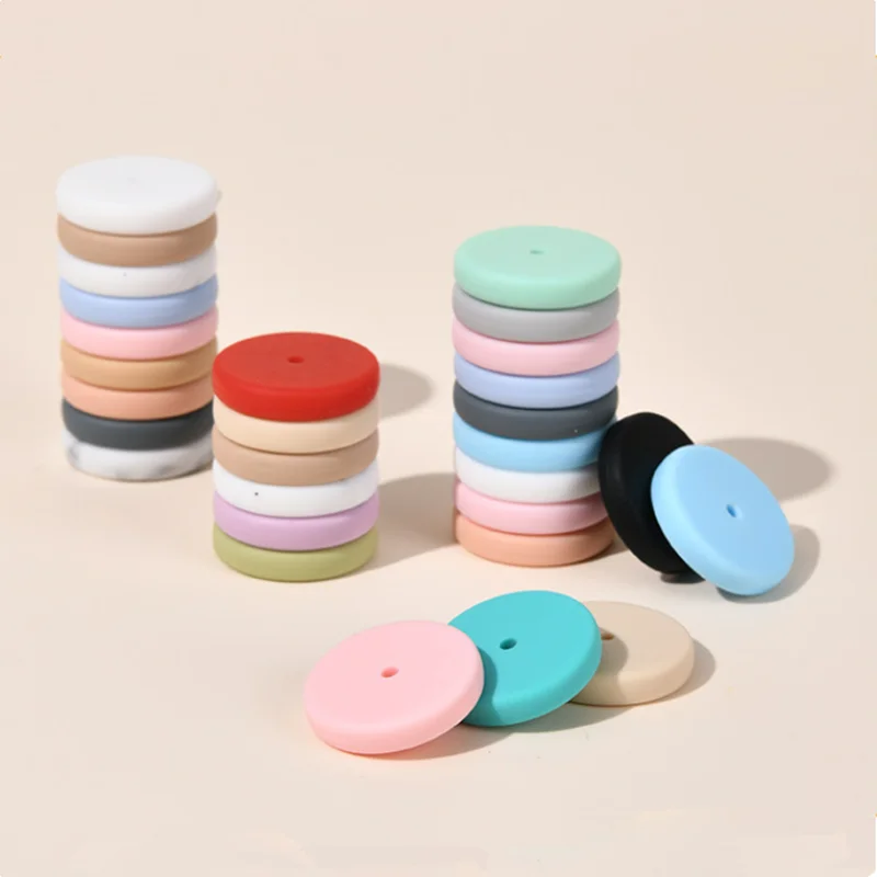 50pcs 25MM Round Silicone Beads BPA Free Food Grade Silicone For Jewelry Making DIY Pacifier Chain Necklace Jewelry Accessories