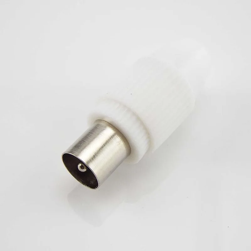 75-5 Free Welding RF Television Male Female Plug 9.5 TV RF Terminal Antenna Connector White Colour 9.5 Video Plug Adapter C1