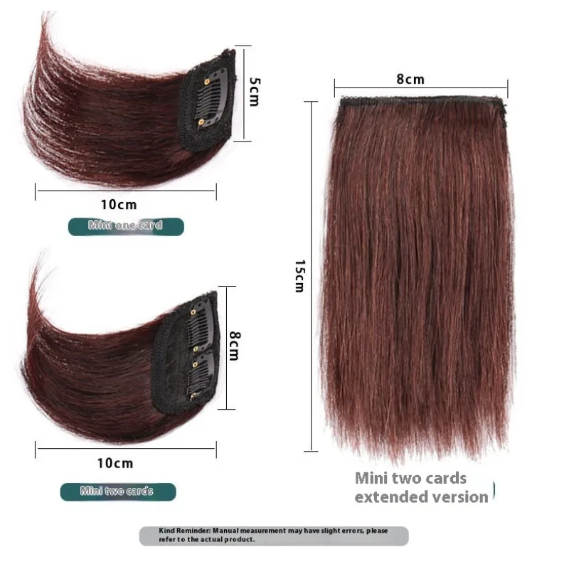 여성용 투명 헤어 익스텐션 클립온, 단일 부품 볼륨 증강 헤어피스, 풍성한 인모 탑 패드 클립온, 합성 헤어