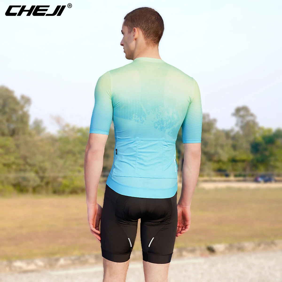 CHEJI Cycling Jerseys Breathable Clothing Men\'s Short Sleeved Tops Summer Quick Drying High-quality Quick Dry Anti-Shrink Summer