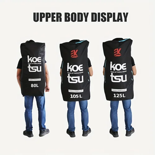 Imagen 2 del producto Mochila para remo KOETSU de gran capacidad, 80L/105L/125L, bolsa inflable para remo, bolsa de almacenamiento portátil para surf al aire libre