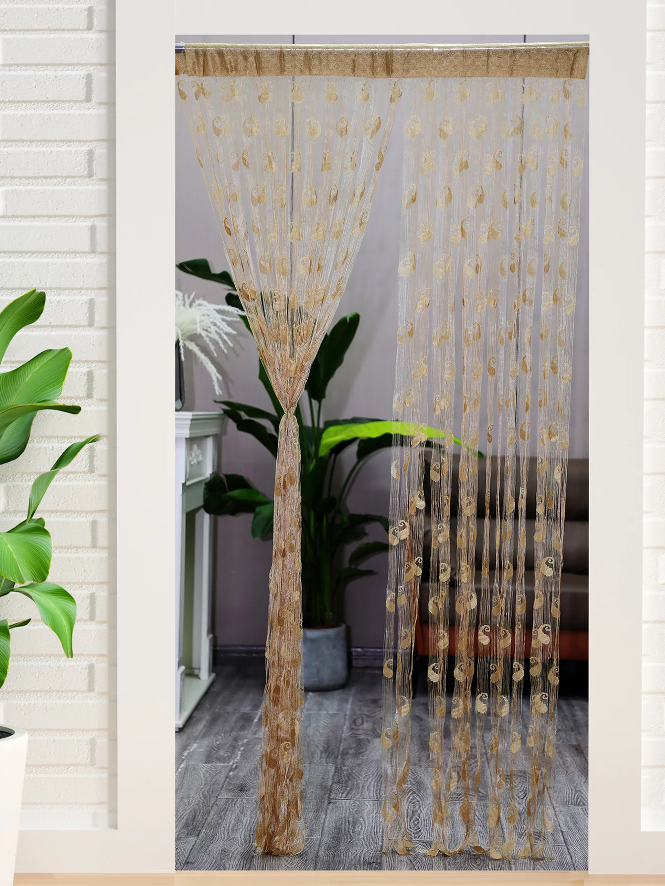 

Корейская занавеска с ушным кольцом и кисточкой, дверная занавеска, декоративная занавеска, светопропускающая занавеска, 1 шт.