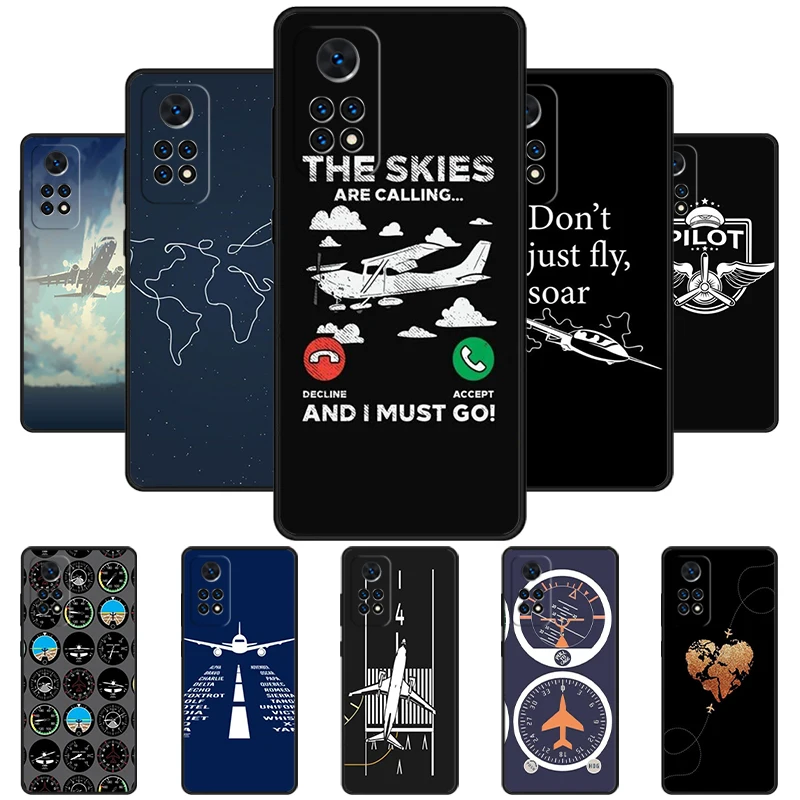 Phonetic Alphabet Pilot Airplane Phone Case For Redmi Note 11 EPro 11S 10T 9S Promax 8 Pro Xiaomi Mi 11 12X 12S Ultra Cover