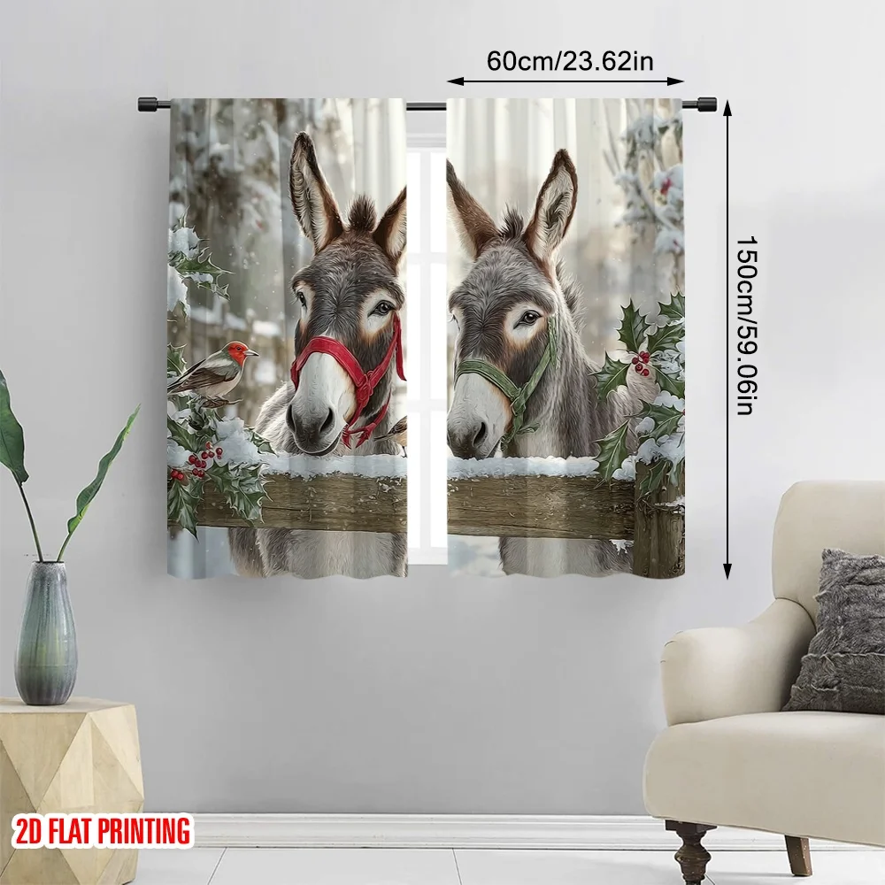 2 قطعة 2D الطباعة المسطحة عيد القديس باتريك الستائر حمار البوليستر بدون الكهرباء ستائر احتفالية لتزيين الجدران الذهبية #2