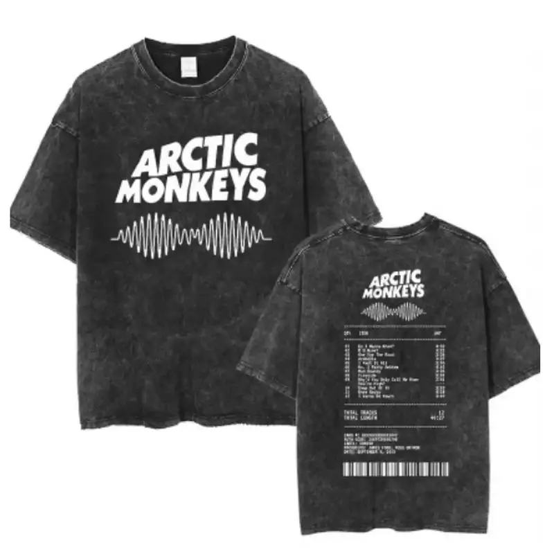 Y2K Hip-Hop Streetwear Kurzarm-T-Shirt, Retro Arctic Monkeys Rock-Album Grafik Vintage Oversized Shirt für Herren – Detail 7