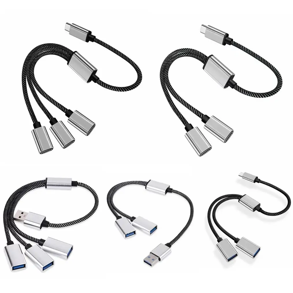 4Port USB Type C To USB 2 3 USB-C OTG Adapter Cable For Chromebook PD Fast Charging 3 In 1 USBC Convertor For Keyboard Earphone
