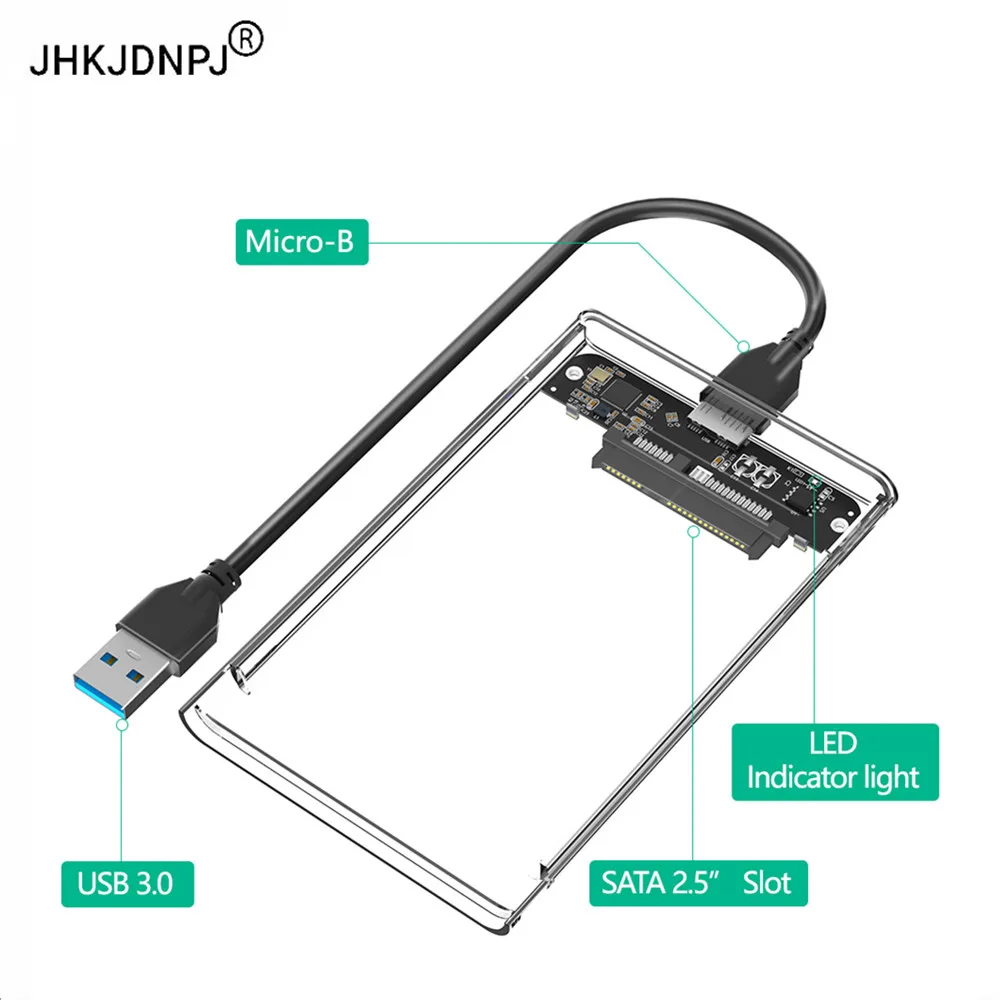 USB3.0 to 2.5 Inch SATA External HDD Hard Drive Disk Enclosure