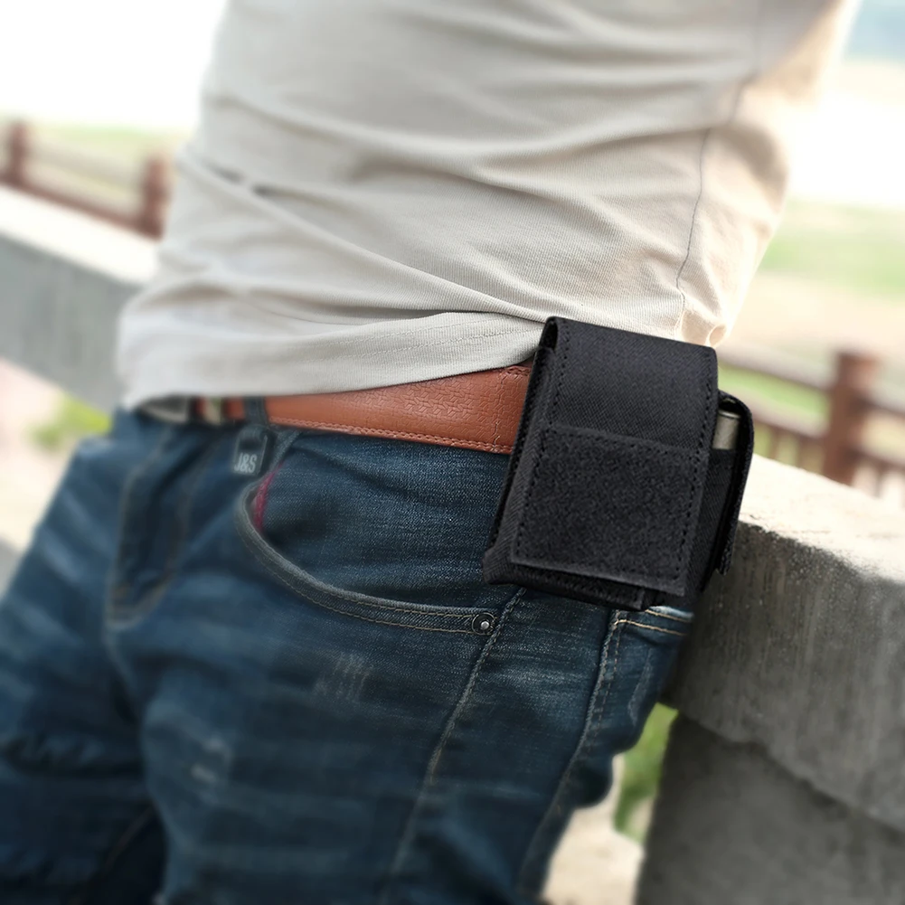 Nylon Waist Bag Belt Holder Multifunctional Mini Belt Small Pouch Durable Smartphone Strap Pack with Buttons for Outdoor Camping