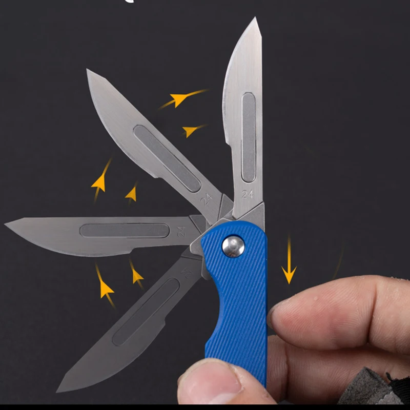 Multi Colors Mini Nylon Glass Scalpel EDC Folding Scalpels Unpacking Open Box Tools Free 10 Blade Outdoor Pocket Key Knife