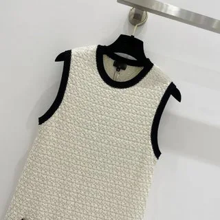 2024 Women's Clothing Temperament contrasting color stitching three-dimensional crochet dress Spring Summer New 504