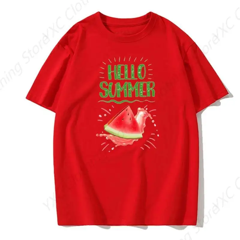 Watermelon Retro Men's T-shirt- Short Sleeve Crew Neck Soft Fitted Tees S - 6XL Fresh Classic Basic Tshirts