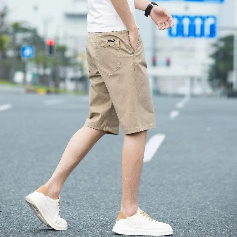 

Mens Light Weight Cotton Shorts Y2K Summer Casual Short Pants Baggy Sports Business Work Shorts Wide Leg Straight Slim Trousers