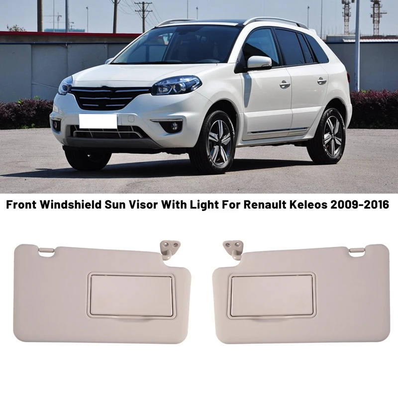 Car Driver Sun Visor Light Baffle Front Windshield Visor Make Up Mirror With Light For Renault Keleos 2009-2016