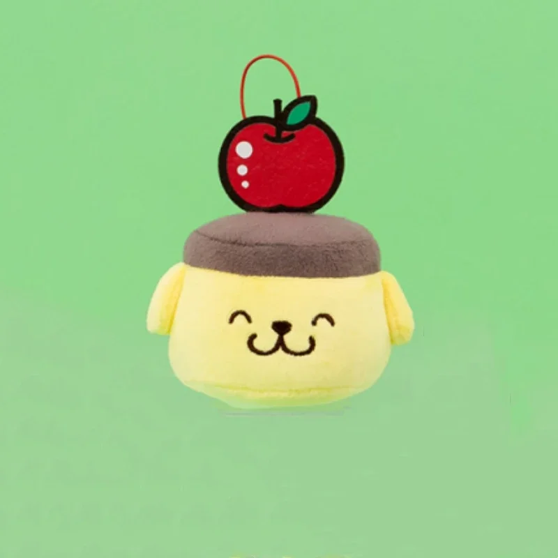 Sanrio Apple pompón Purin peluche colgante de dibujos animados mochila encanto llavero regalo muñeca baratijas coche encantos colección de Anime Actie
