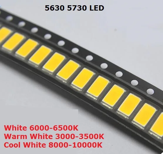 200 Pcs Smd 5730 Diodi Bianco SMD5730 0.5W Ha Condotto 5630 6000 K 6500 K di Chip Super Luminoso SMD5630 5730SMD 150mA Pcb Smt Emitting Diode