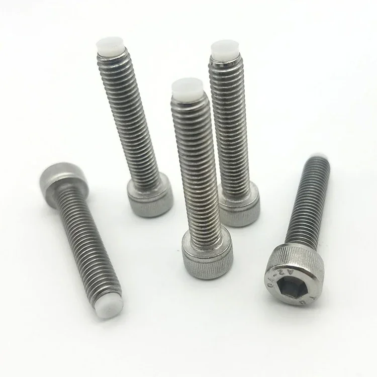 

4pcs high precision M6 thread allen cap head set screws bolts hex socket nylon end screw stop buffer bolt WHITE