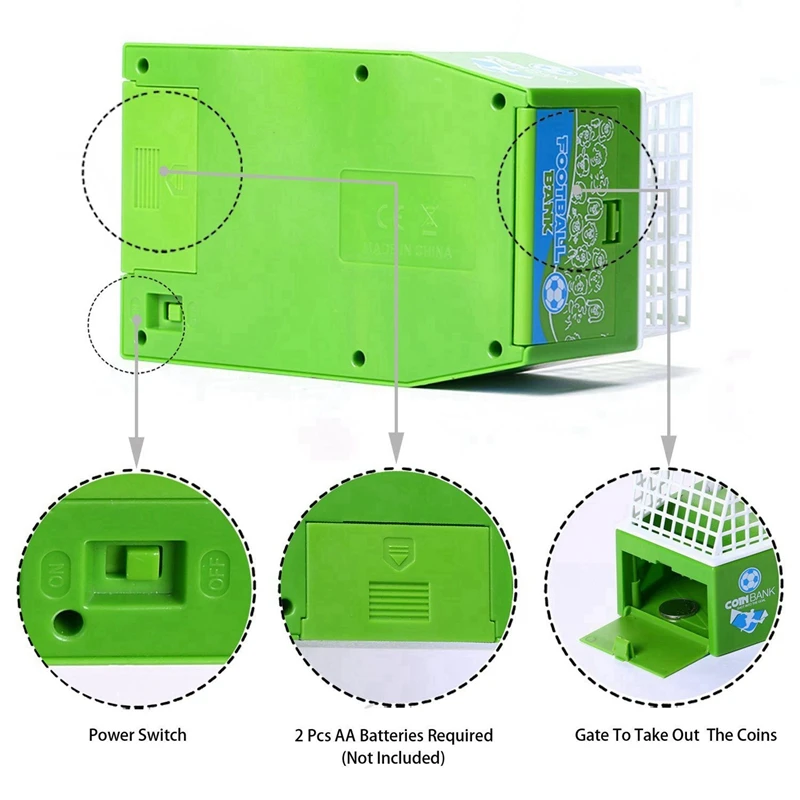 2X новинка, подарок, мультяшный футбольный горшок, электрическая копилка, футболист, ворота, футбольная копилка, копилка
