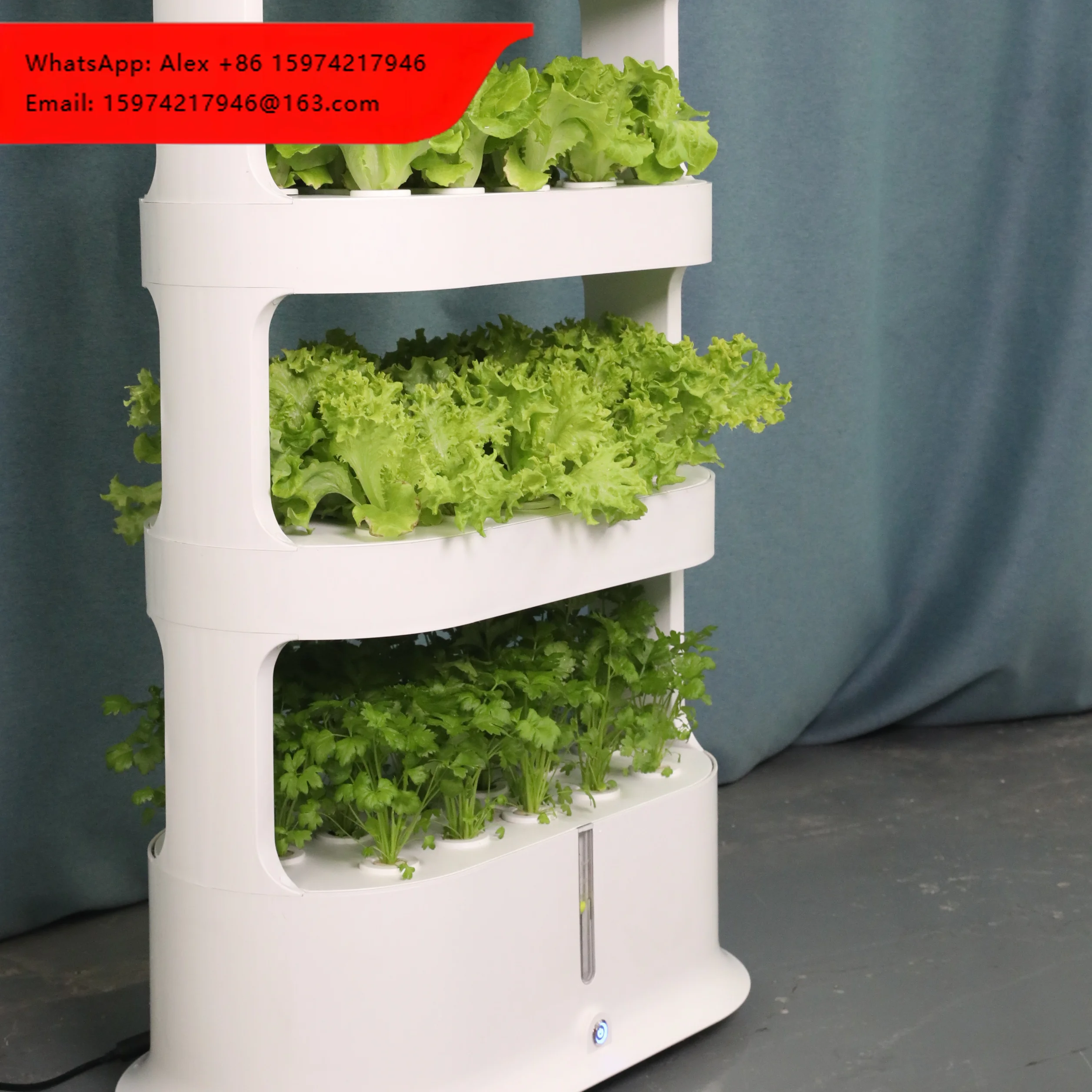 Indoor Nft Hydroponic Growing Systems Home Vertical Garden Tower With Led Light