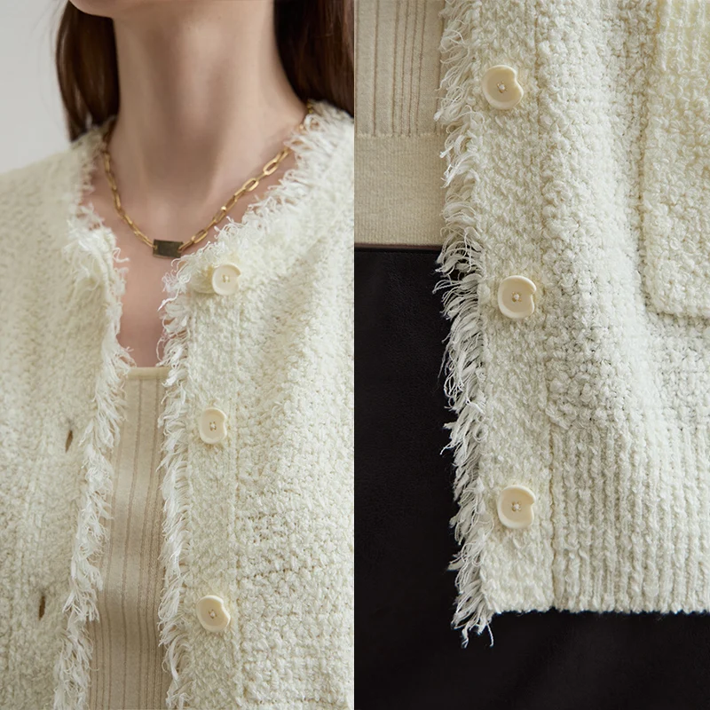 AMII chaleco de mujer 2025 otoño nuevo cuello redondo elegante chaleco de punto Retro mujer Casual versátil suelto sin mangas Top Female12543082