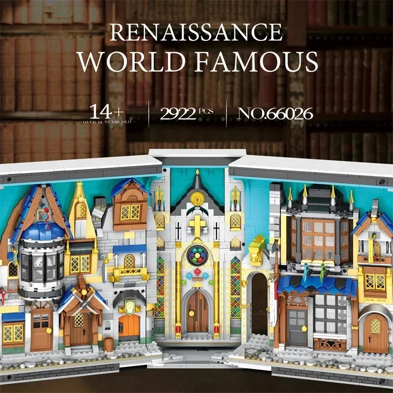 

Конструктор Reobrix 66026 MOC: Европейский средневековый город, серия «Книга Марка», модульные дома, архитектурные уличные пейзажи, модель здания, строительные блоки, игрушки