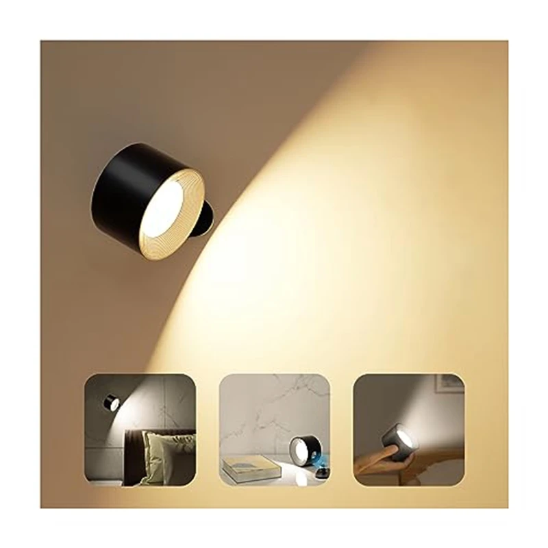 

LED Wall Mounted Lights With Remote, Wall Sconces Lamp 3000Mah Rechargeable Battery Operated Easy To Use