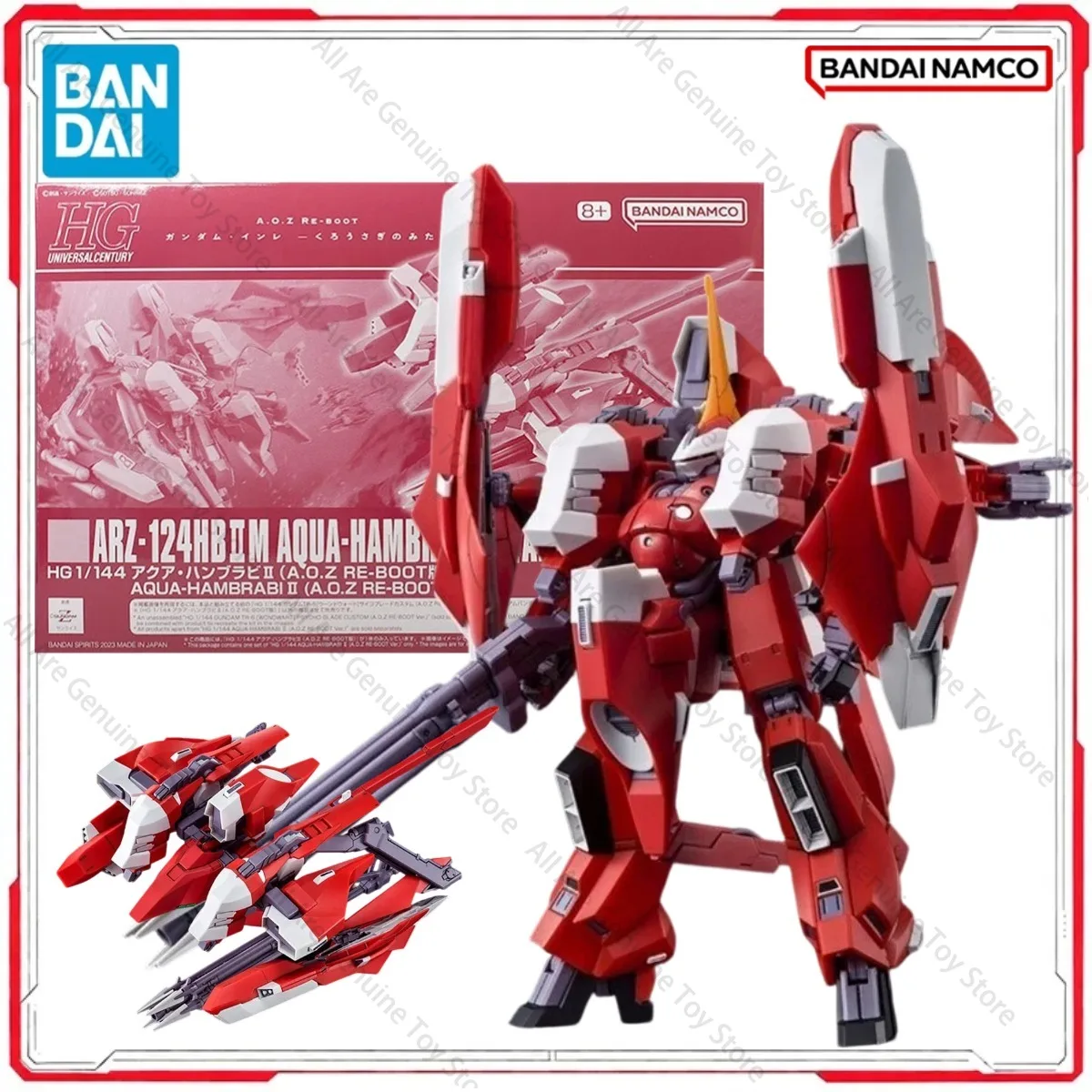 Genuine Bandai Original Gundam Model Kit HGUC M Aqua Hambrabi 2 AOZ RE Boot Anime Figures Action Model Toys Gifts Boy girl
