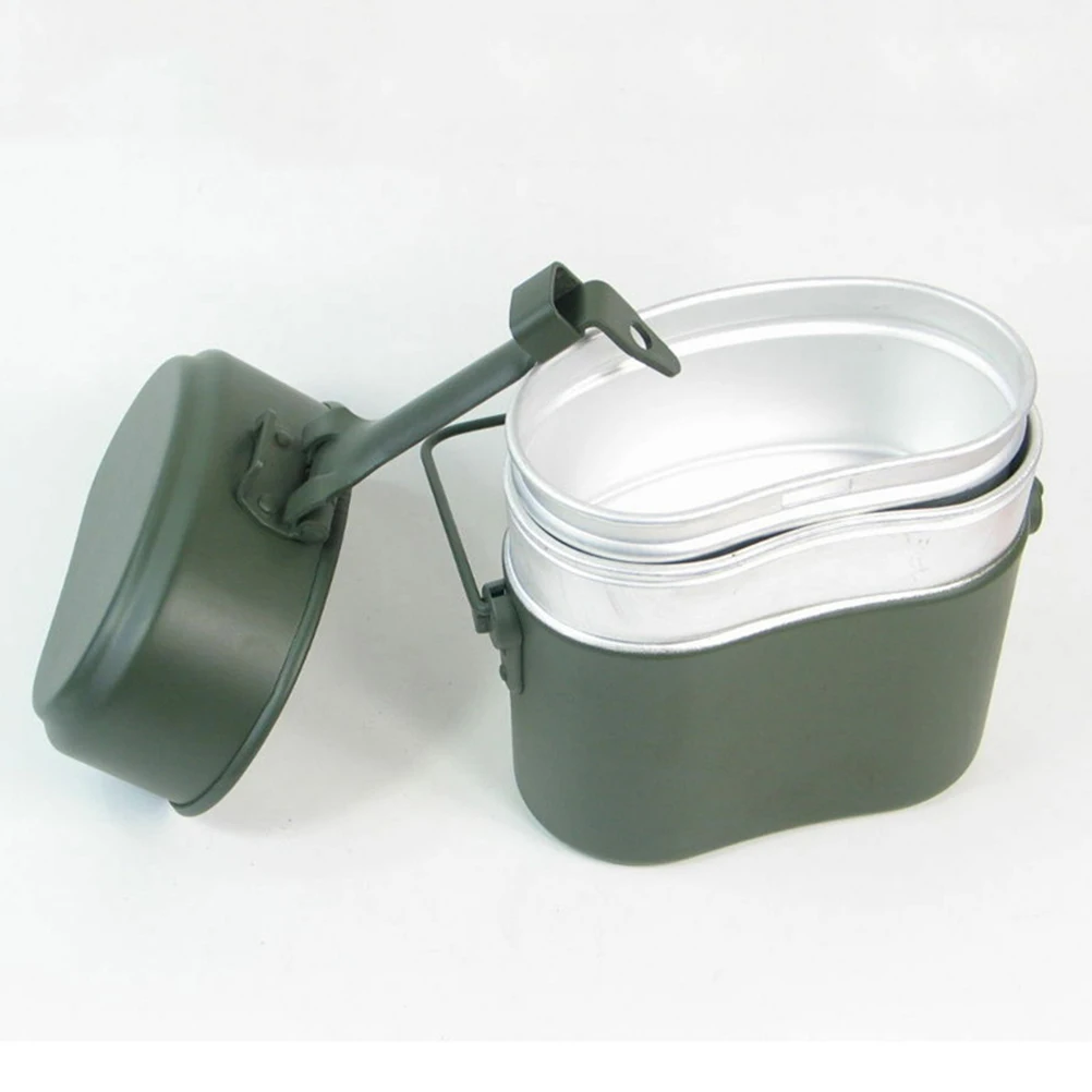 

3pcs Camping Lunch Box Aluminum Portable Food Storage Tin Large Capacity Dustproof For Outdoor Travel Metal Container Holder