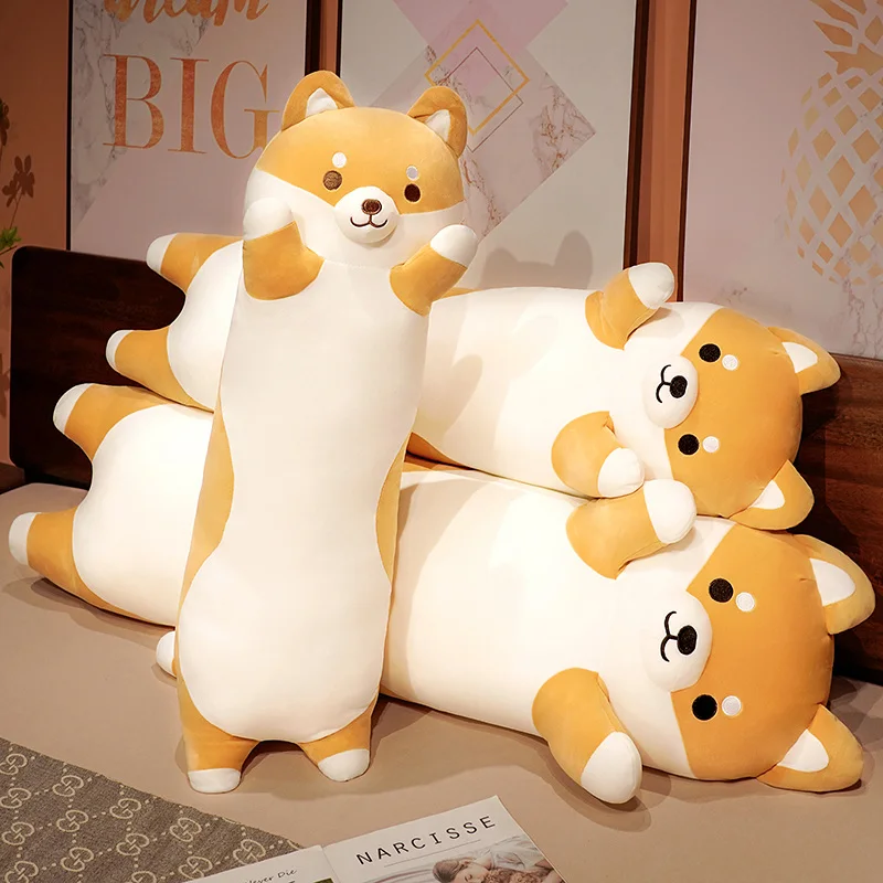 

90-130CM Super Soft Long Shiba inu Plushie Pillow Lovely Dog Plushie Cushion Stuffed Soft Toys For Children Christmas Gifts