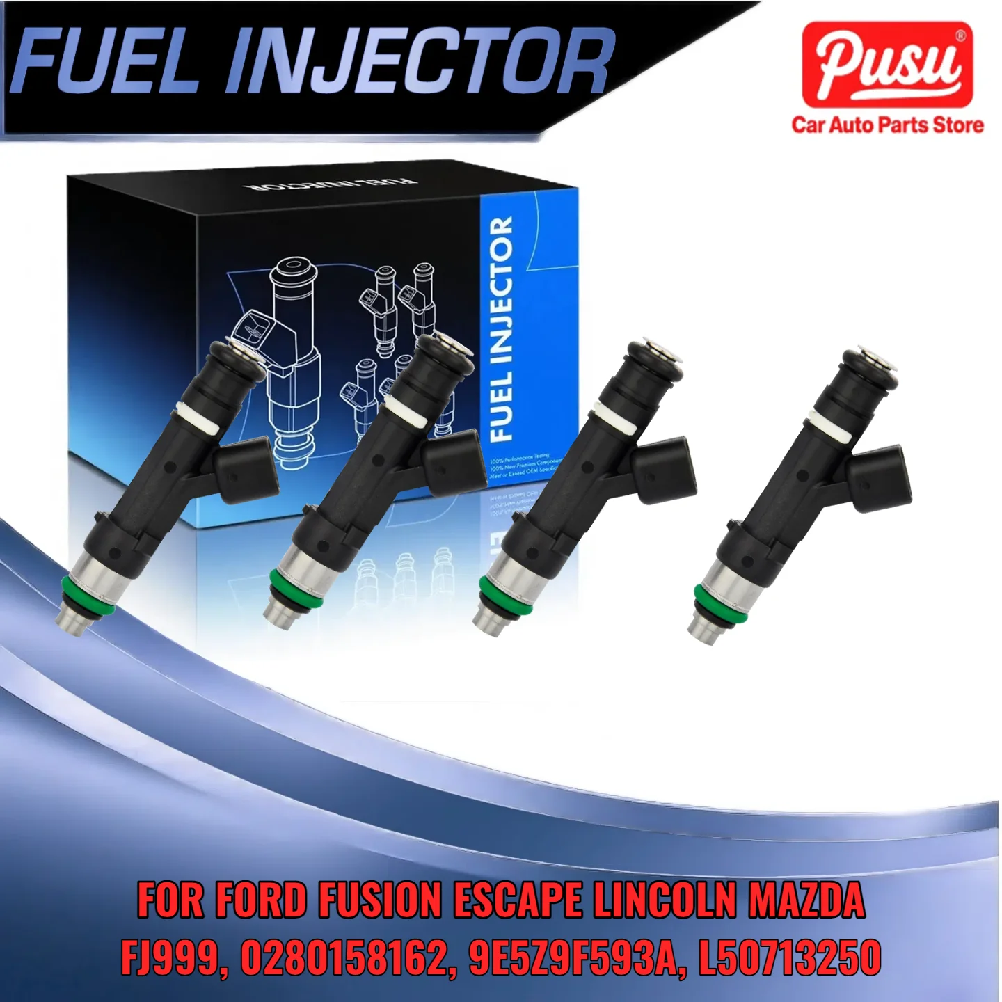 

4pcs Fuel Injector for Ford Fusion 2010-2020 for Lincoln Mazda 25L 0280158162 9E5Z9F593A L50713250