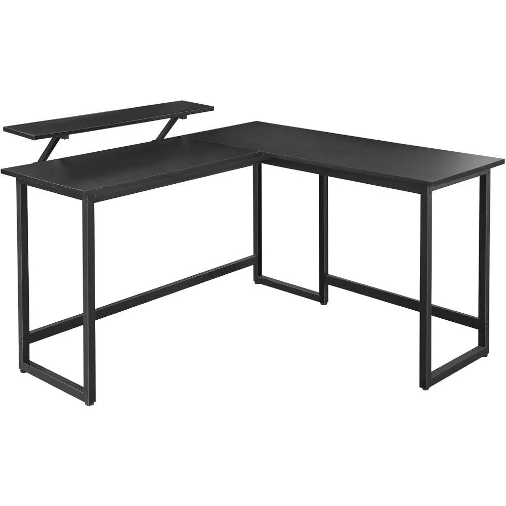 L-Shaped Computer Desk, Industrial Workstation for Home Office Study Writing and Gaming, Space-Saving, Easy Assembly