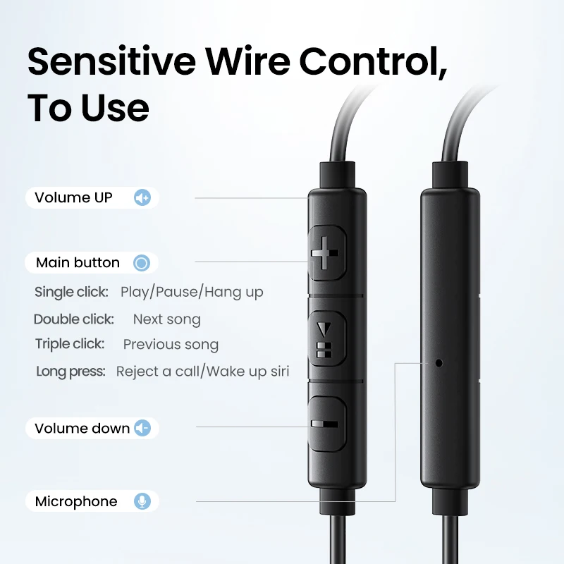 UGREEN Półotwarte przewodowe słuchawki douszne USB typu C 3,5 mm z mikrofonem, przewodowe słuchawki douszne Stereo HiFi, dla większości z gniazdem 3,5 mm — zdjęcie produktu 5