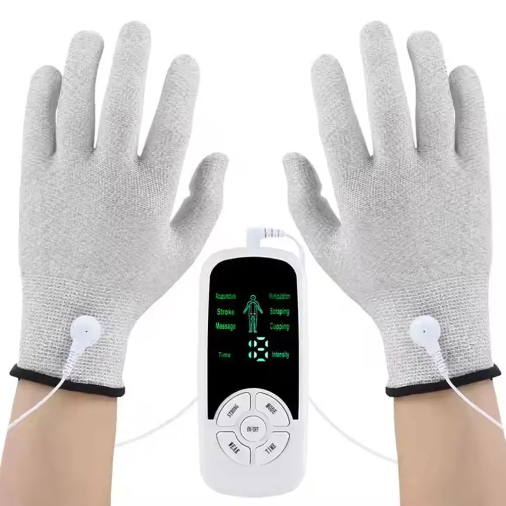 

Fiber Conductive Massage Gloves Electro Shock Gloves With Wire For Pulse Massager Electric Acupuncture Tens Physiotherapy D K3O3