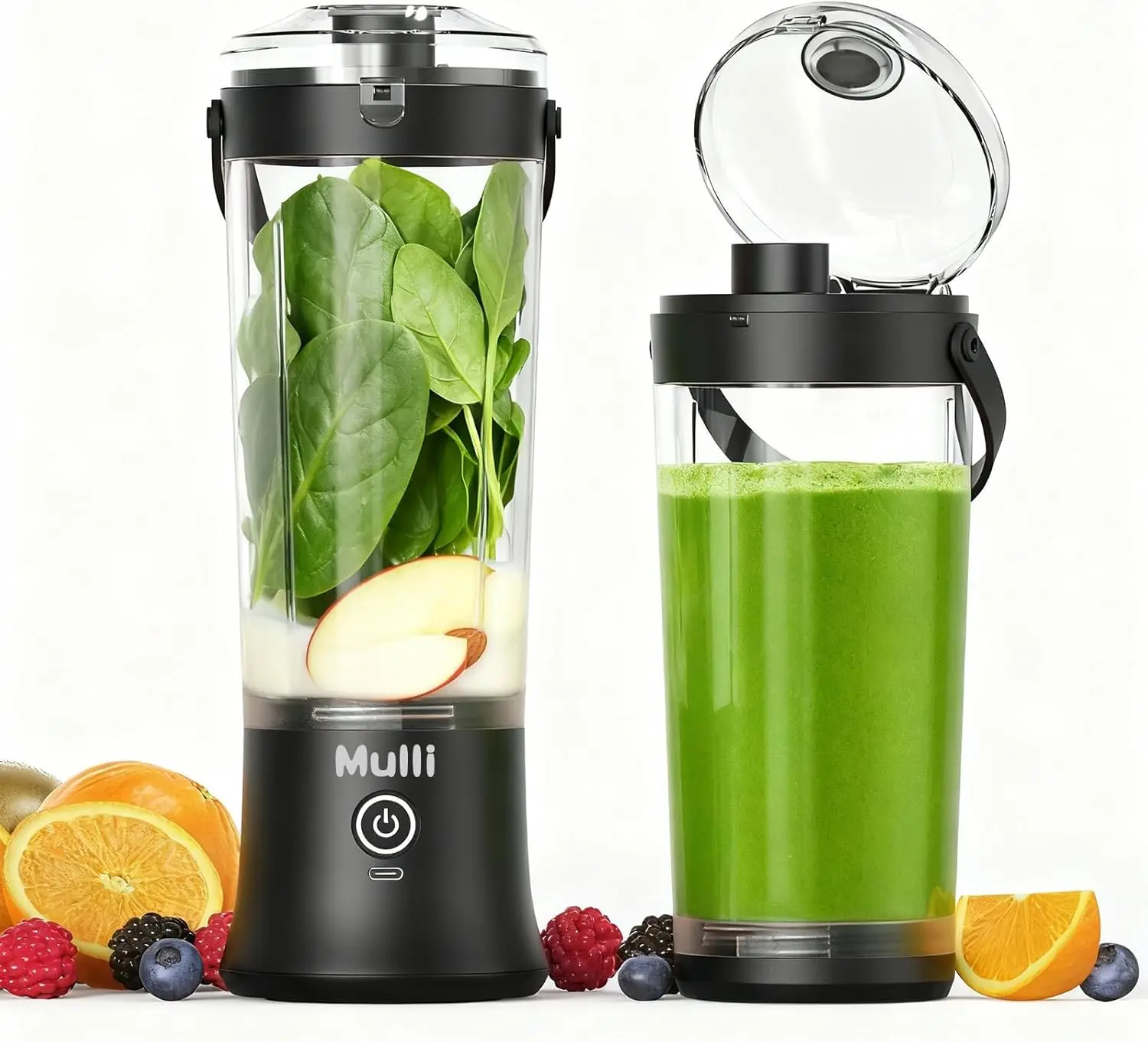 Upgraded Personal Blender, 17oz Portable for Shakes & Smoothies, USB-C Rechargeable, BPA-Free, Leak-Proof — Upgraded