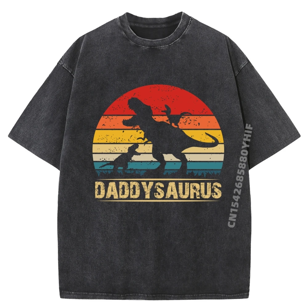 

Dad Roar Is Legendary Daddysaurus Designer Clothes Mens Clothing Graphic T-Shirt Big Size Luxury Washed Shirt