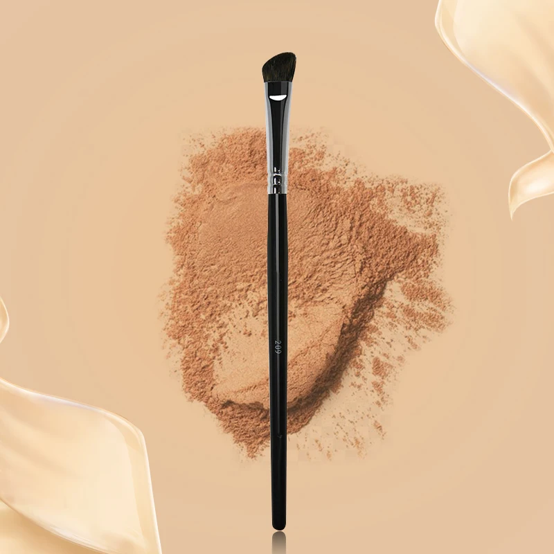 Piccasso Grey Makeup Brush No. 209 Bevel Eyeshadow Brush Soft Fluffy Gray Squirrel Hair Solid Wood Professional Eyeshadow Brush