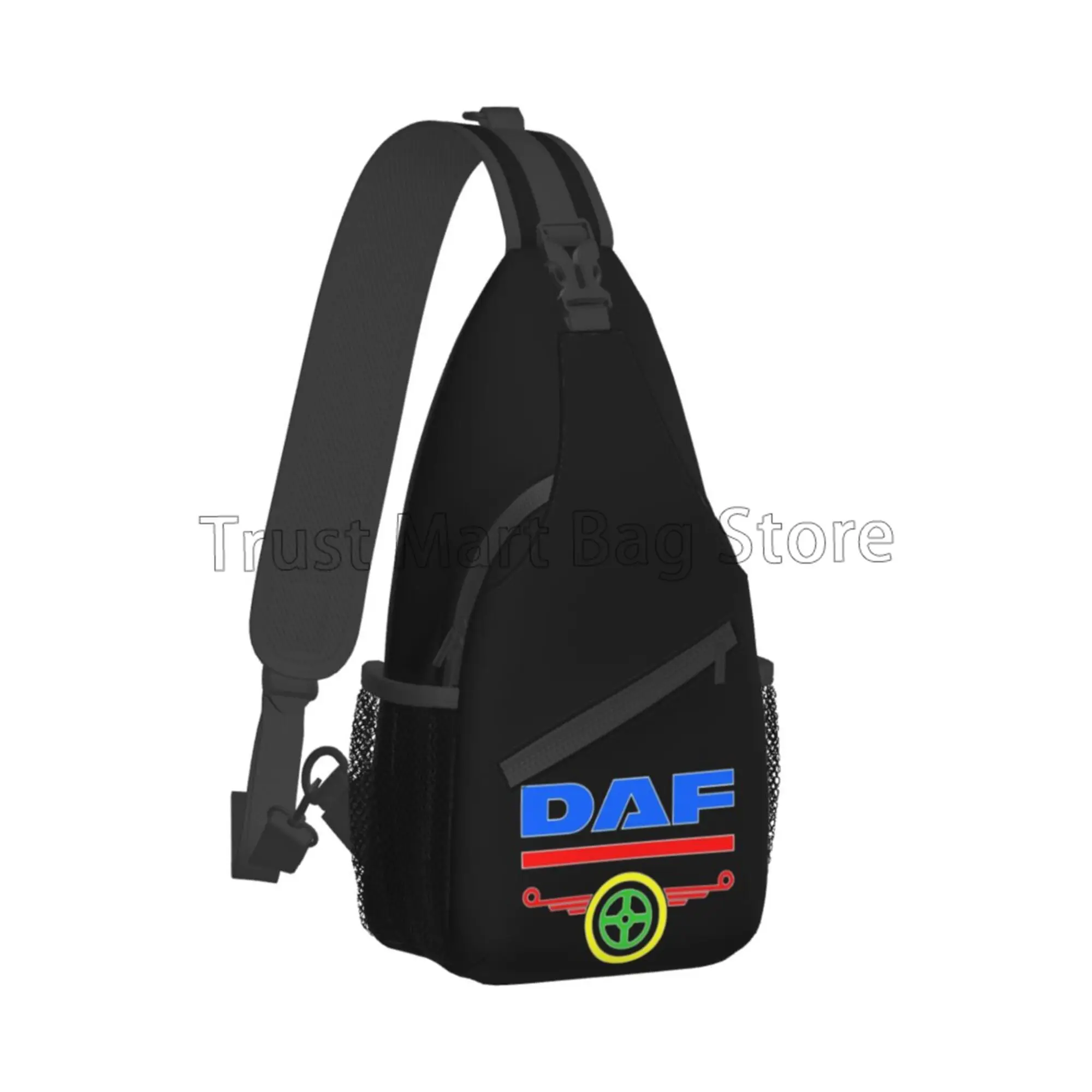 Daf Logo Print Borst Tassen Crossbody Sling Bag Reizen Wandelrugzak Casual One Shoulder Dagpack Voor Dames Heren Buitensporten