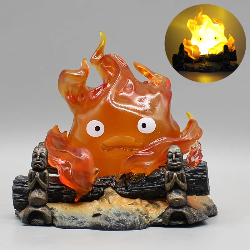 

12cm Anime Howl'S Moving Castle Figurine Calcifer Pvc Model Doll Action Figures Gk Luminable Statue Collection Decoration Gift