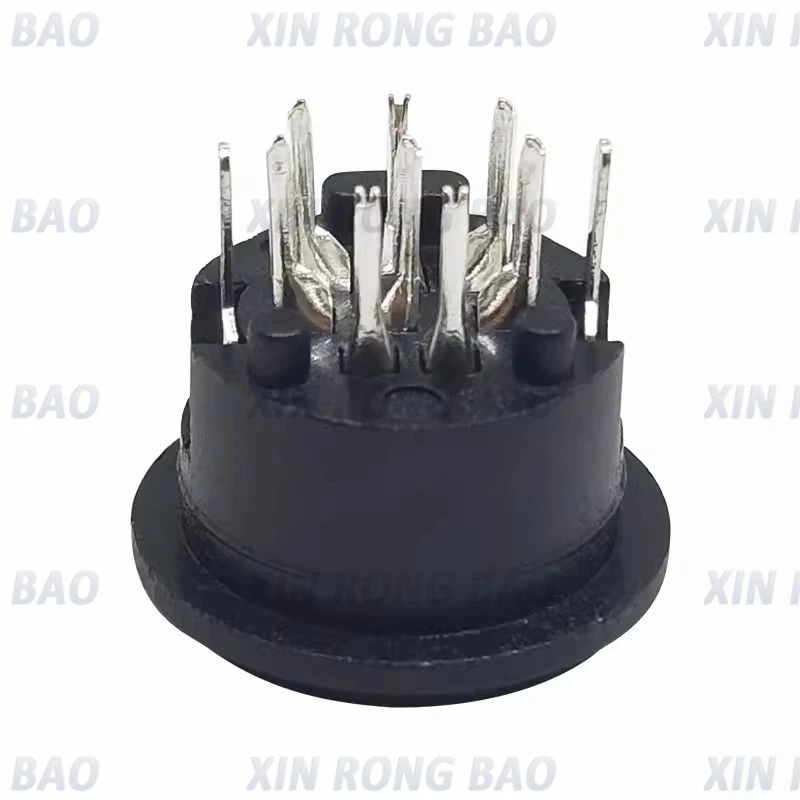 MD8 Core Female Base Soldering Board 180 Degree Small 8-core Female Base PCB Direct Plug-in S-terminal Female Head Round Head 8P