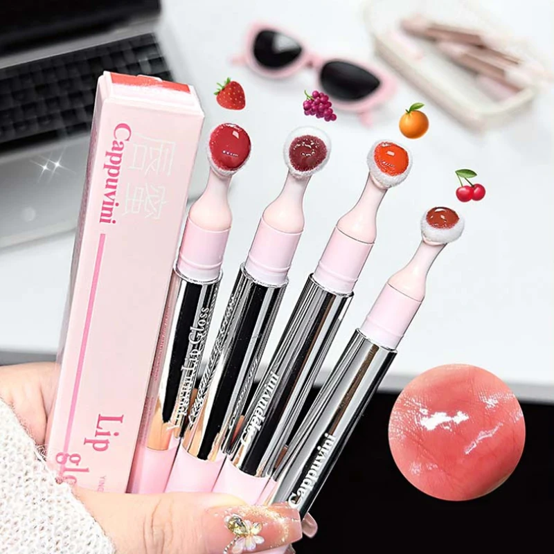 Cappuvini Lucidalabbra Vellutato Morbido, Rossetto Liquido, Crema Nude Opaca, Gloss Labbra Effetto Specchio, Impermeabile, Lunga Durata, Tinta per Labbra e Guance