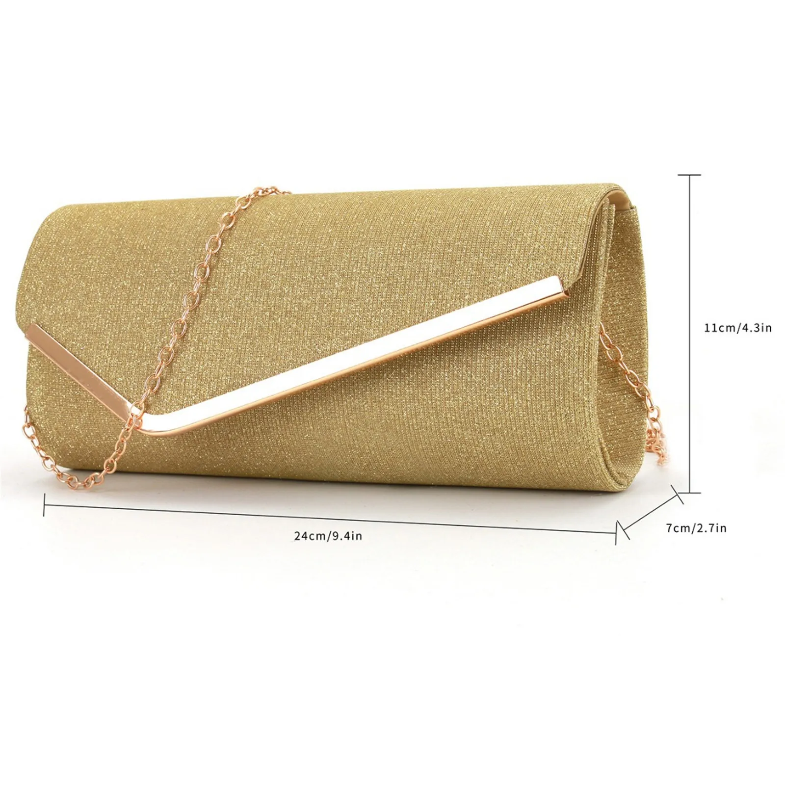 Fashion Women\'s Evening Clutch Bag Luxury Shiny Handbag Chain Shoulder Crossbody Bag Ladies Wedding Party Banquet Clutches Purse